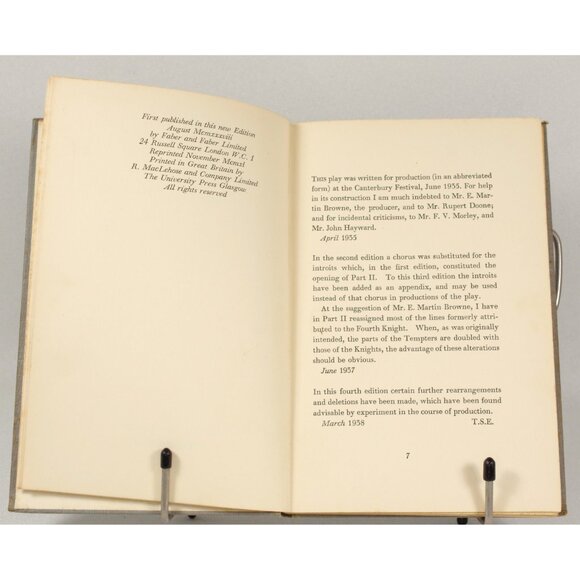 Murder In The Cathedral by T. S. Eliot, Faber and Faber 1940, Historical Fiction - Picture 3 of 7